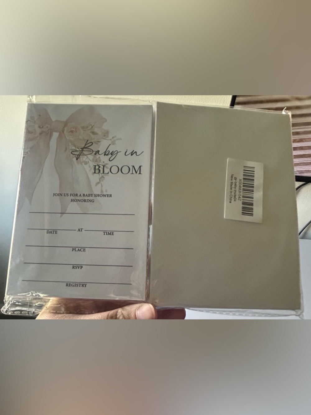 Baby in Bloom Floral Baby Shower Invitation Set - Blush & Gold